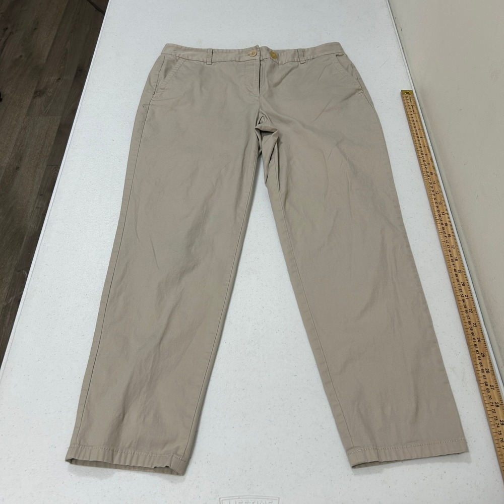 Talbots The Weekend Chino Pants Womens 10 Tan Khaki Straight Leg Mid Rise 7612